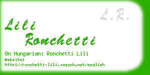 lili ronchetti business card